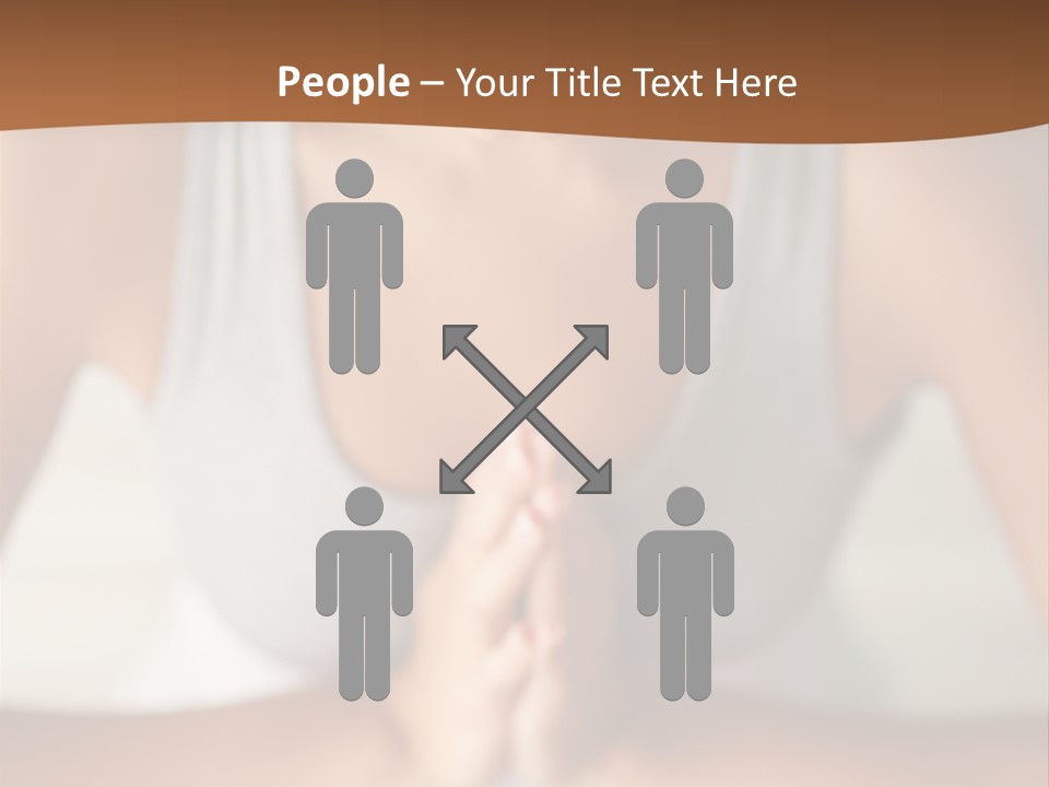 A Woman Sitting In A Yoga Position With Her Hands Together PowerPoint Template