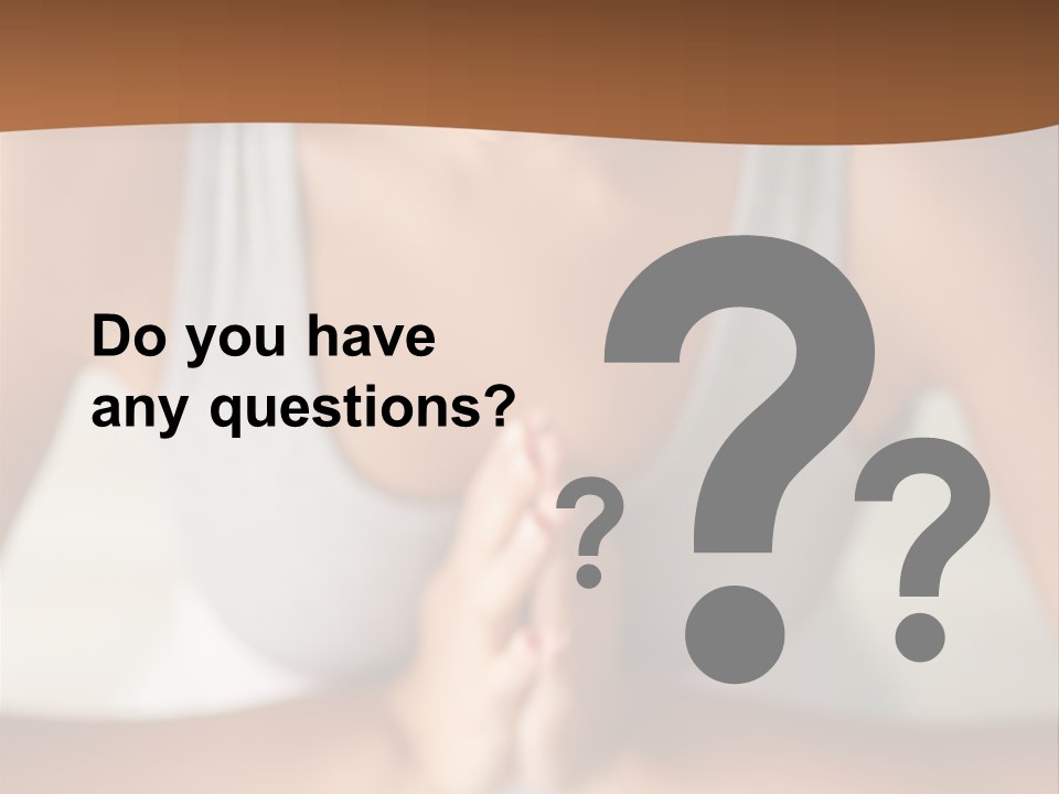 A Woman Sitting In A Yoga Position With Her Hands Together PowerPoint Template