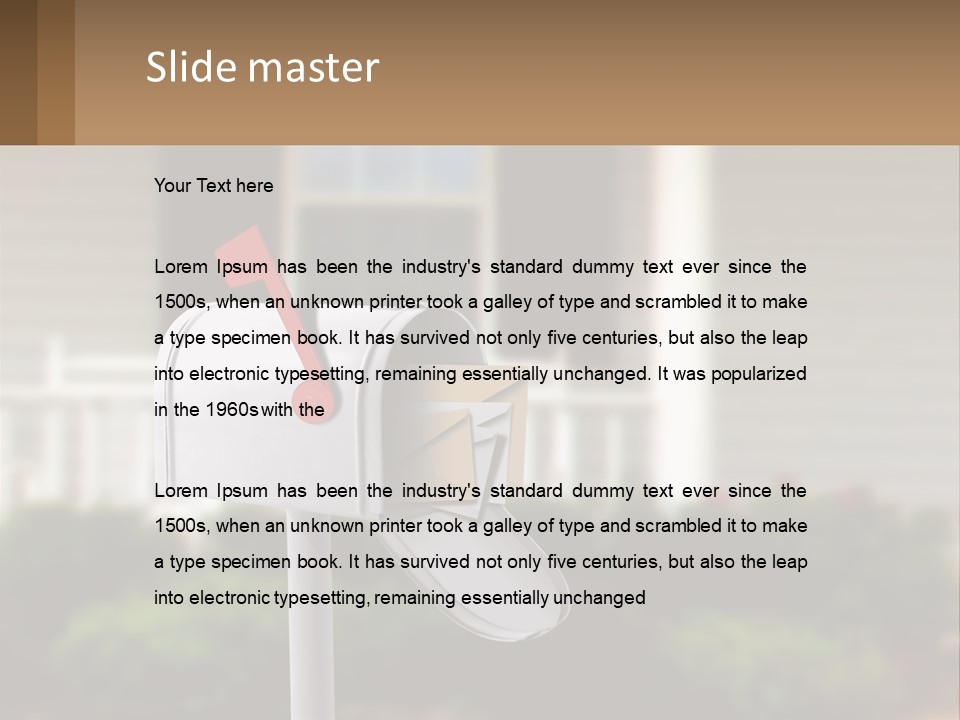 A Mailbox With A Red Arrow Sticking Out Of It PowerPoint Template