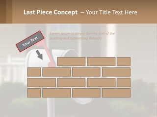 A Mailbox With A Red Arrow Sticking Out Of It PowerPoint Template