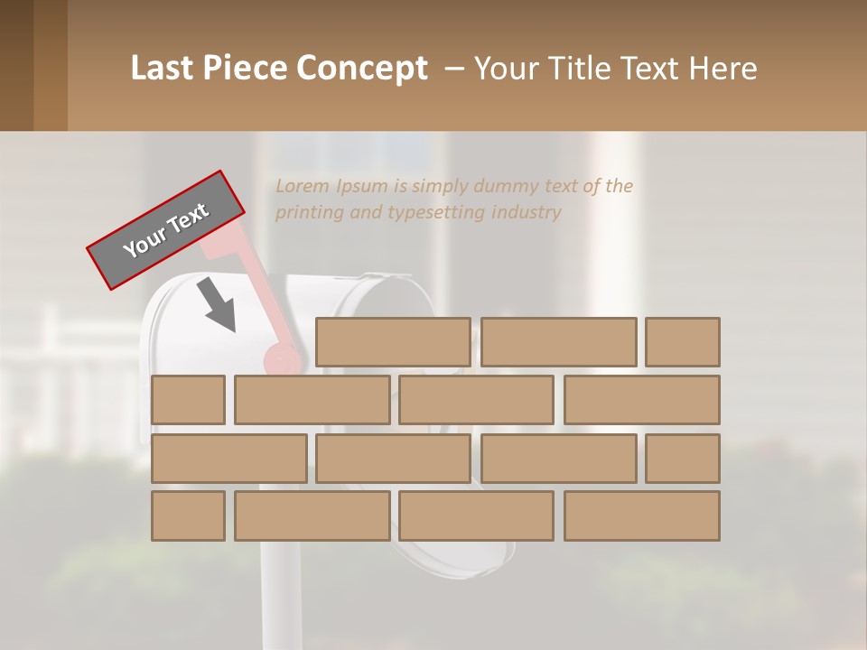 A Mailbox With A Red Arrow Sticking Out Of It PowerPoint Template