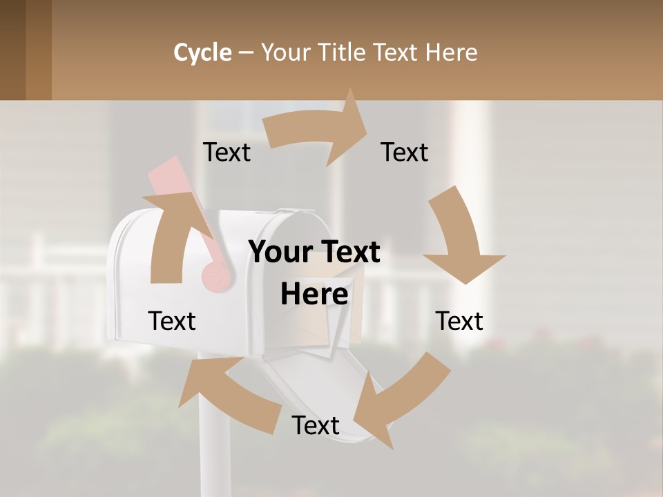 A Mailbox With A Red Arrow Sticking Out Of It PowerPoint Template