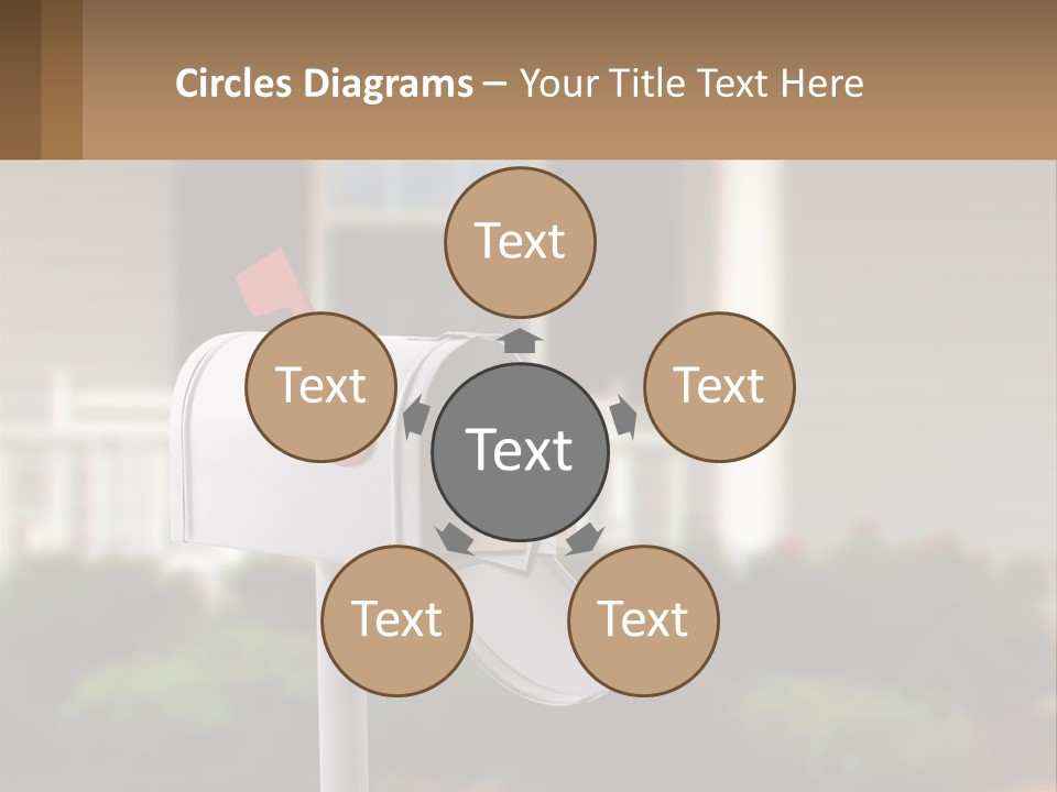 A Mailbox With A Red Arrow Sticking Out Of It PowerPoint Template