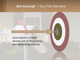 A Mailbox With A Red Arrow Sticking Out Of It PowerPoint Template