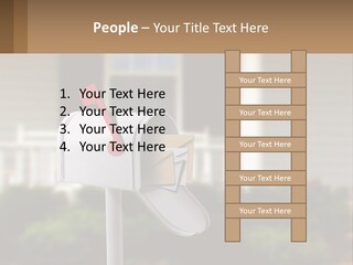 A Mailbox With A Red Arrow Sticking Out Of It PowerPoint Template