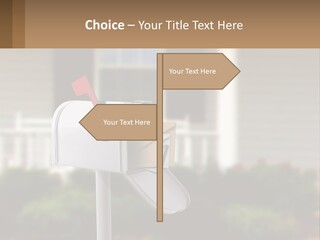 A Mailbox With A Red Arrow Sticking Out Of It PowerPoint Template