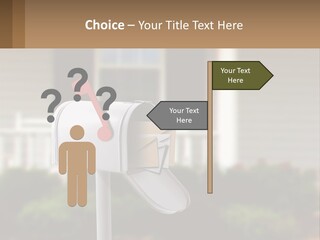 A Mailbox With A Red Arrow Sticking Out Of It PowerPoint Template