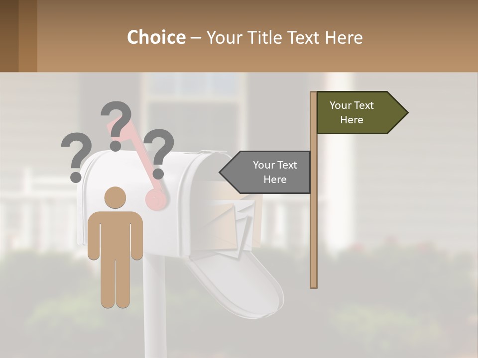A Mailbox With A Red Arrow Sticking Out Of It PowerPoint Template