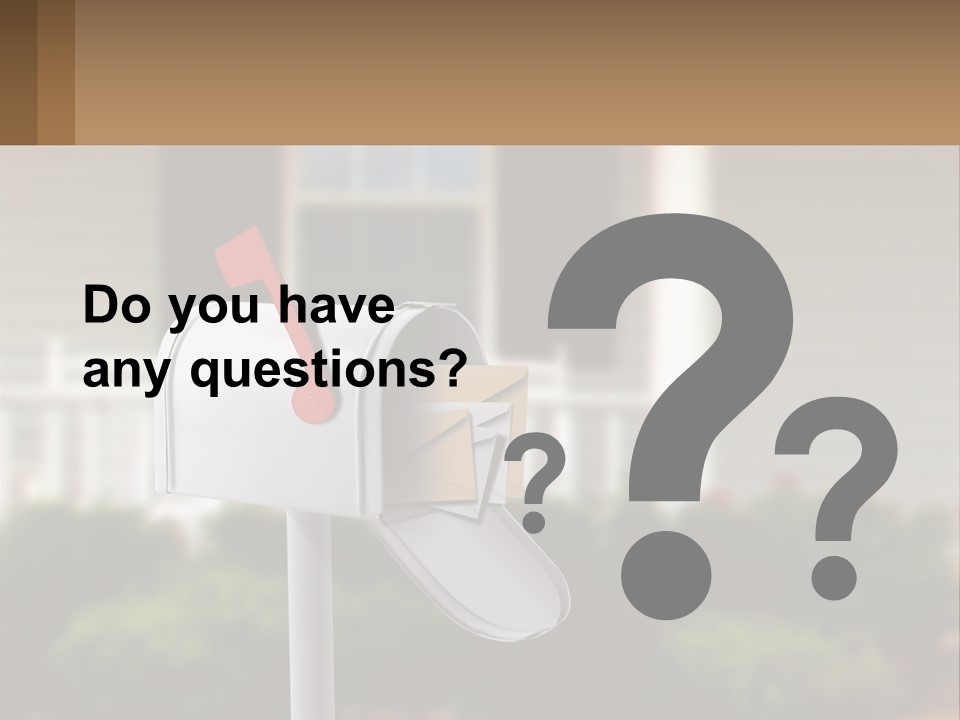 A Mailbox With A Red Arrow Sticking Out Of It PowerPoint Template