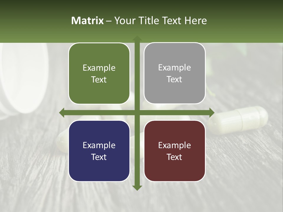 A Bunch Of Pills Sitting On Top Of A Wooden Table PowerPoint Template
