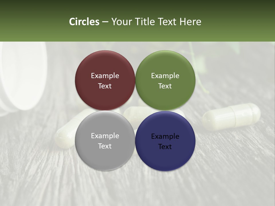 A Bunch Of Pills Sitting On Top Of A Wooden Table PowerPoint Template