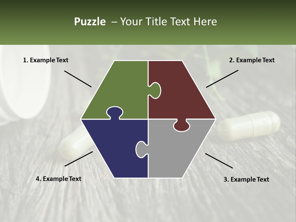 A Bunch Of Pills Sitting On Top Of A Wooden Table PowerPoint Template