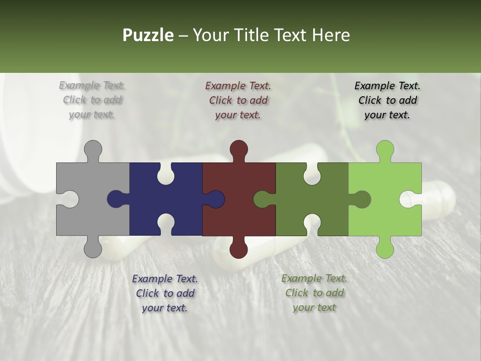 A Bunch Of Pills Sitting On Top Of A Wooden Table PowerPoint Template