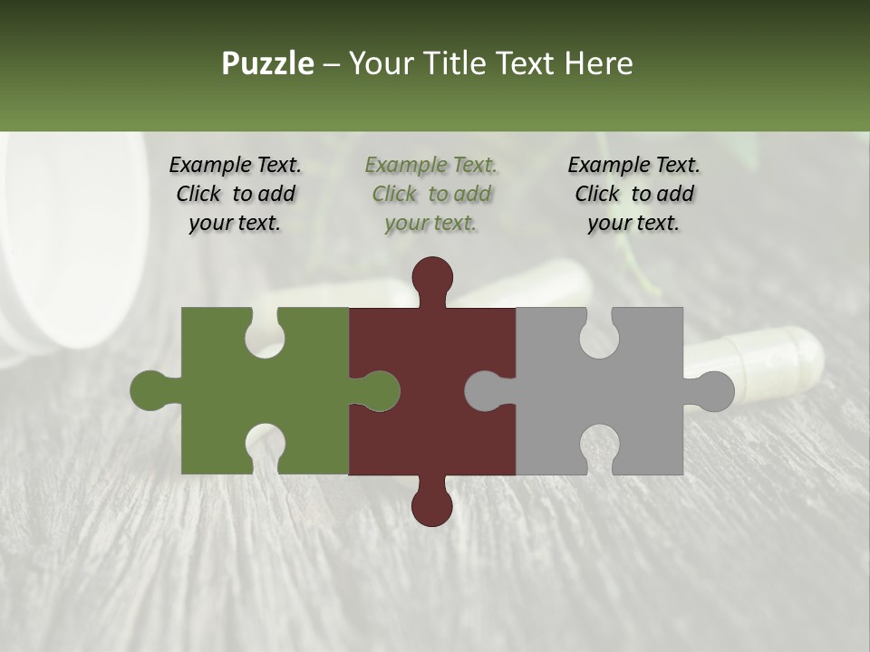 A Bunch Of Pills Sitting On Top Of A Wooden Table PowerPoint Template