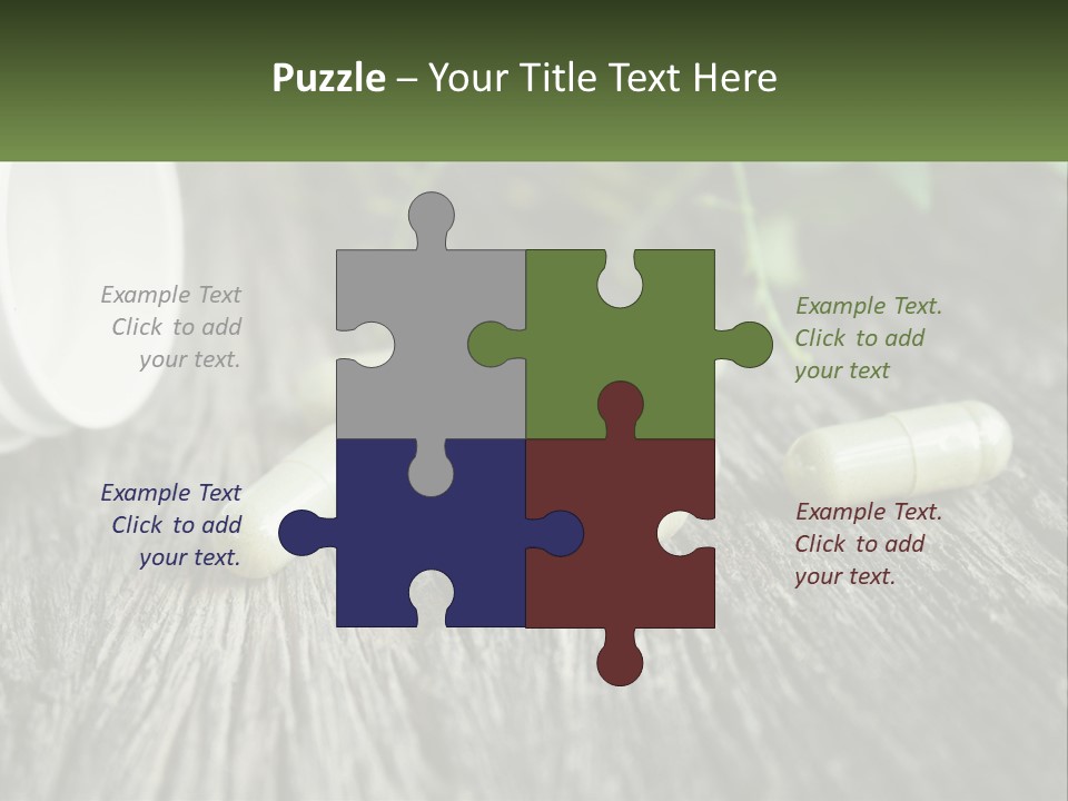 A Bunch Of Pills Sitting On Top Of A Wooden Table PowerPoint Template