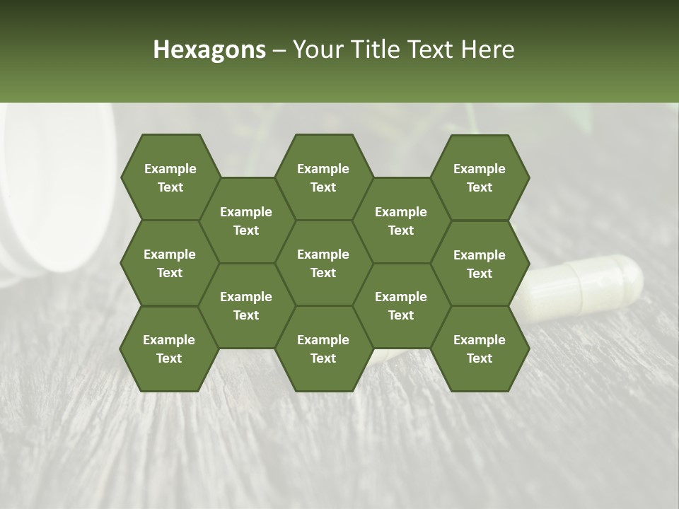 A Bunch Of Pills Sitting On Top Of A Wooden Table PowerPoint Template