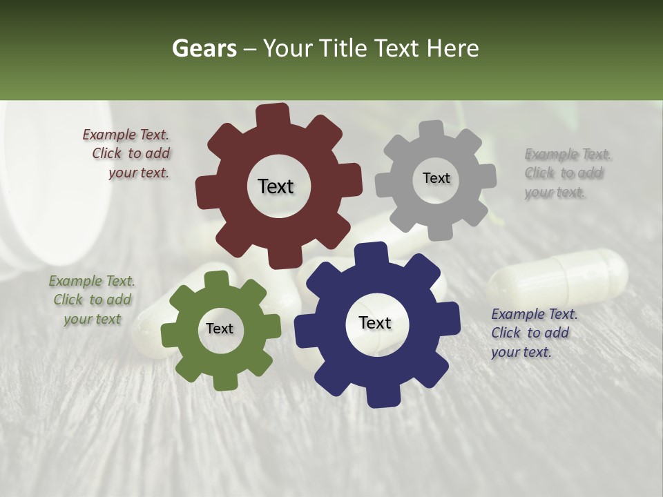 A Bunch Of Pills Sitting On Top Of A Wooden Table PowerPoint Template