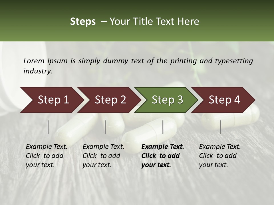 A Bunch Of Pills Sitting On Top Of A Wooden Table PowerPoint Template