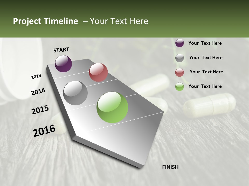 A Bunch Of Pills Sitting On Top Of A Wooden Table PowerPoint Template