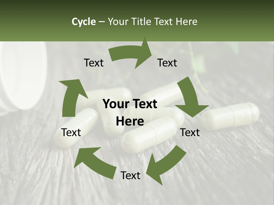 A Bunch Of Pills Sitting On Top Of A Wooden Table PowerPoint Template