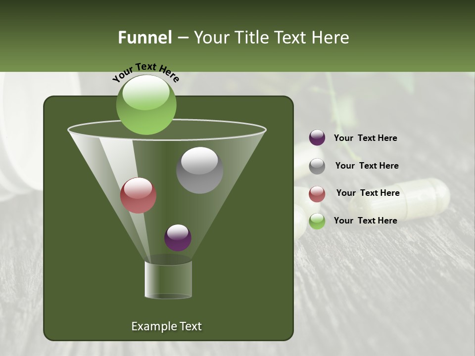 A Bunch Of Pills Sitting On Top Of A Wooden Table PowerPoint Template