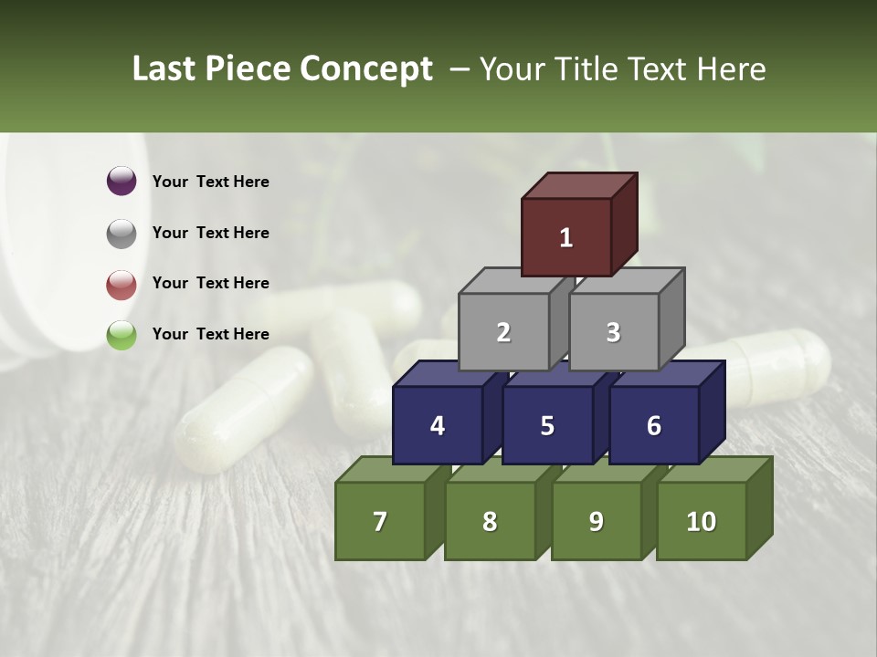 A Bunch Of Pills Sitting On Top Of A Wooden Table PowerPoint Template