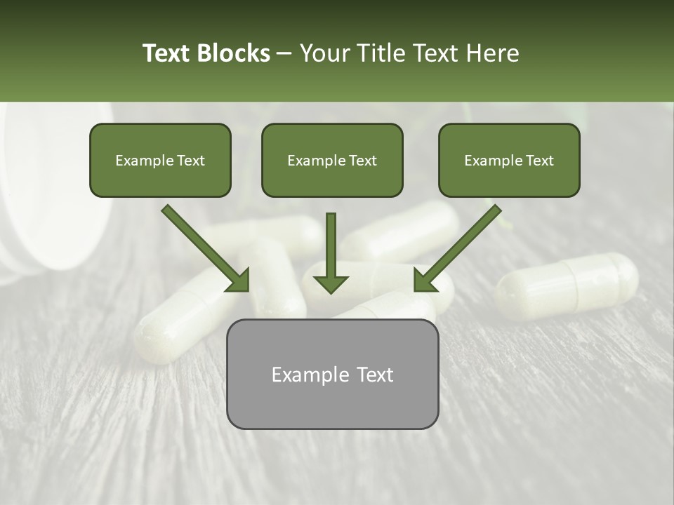 A Bunch Of Pills Sitting On Top Of A Wooden Table PowerPoint Template