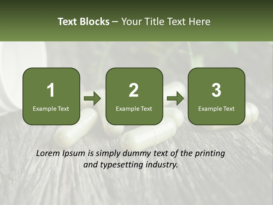 A Bunch Of Pills Sitting On Top Of A Wooden Table PowerPoint Template