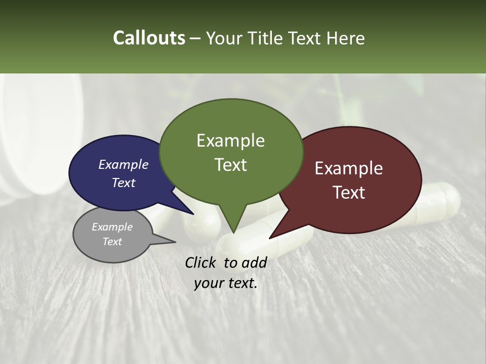 A Bunch Of Pills Sitting On Top Of A Wooden Table PowerPoint Template