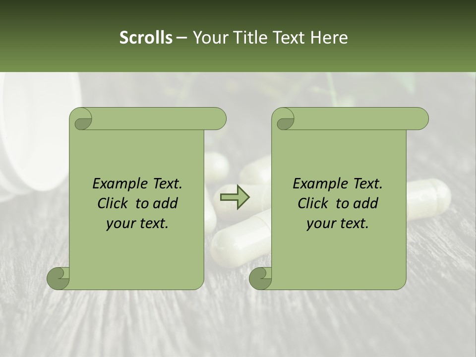 A Bunch Of Pills Sitting On Top Of A Wooden Table PowerPoint Template
