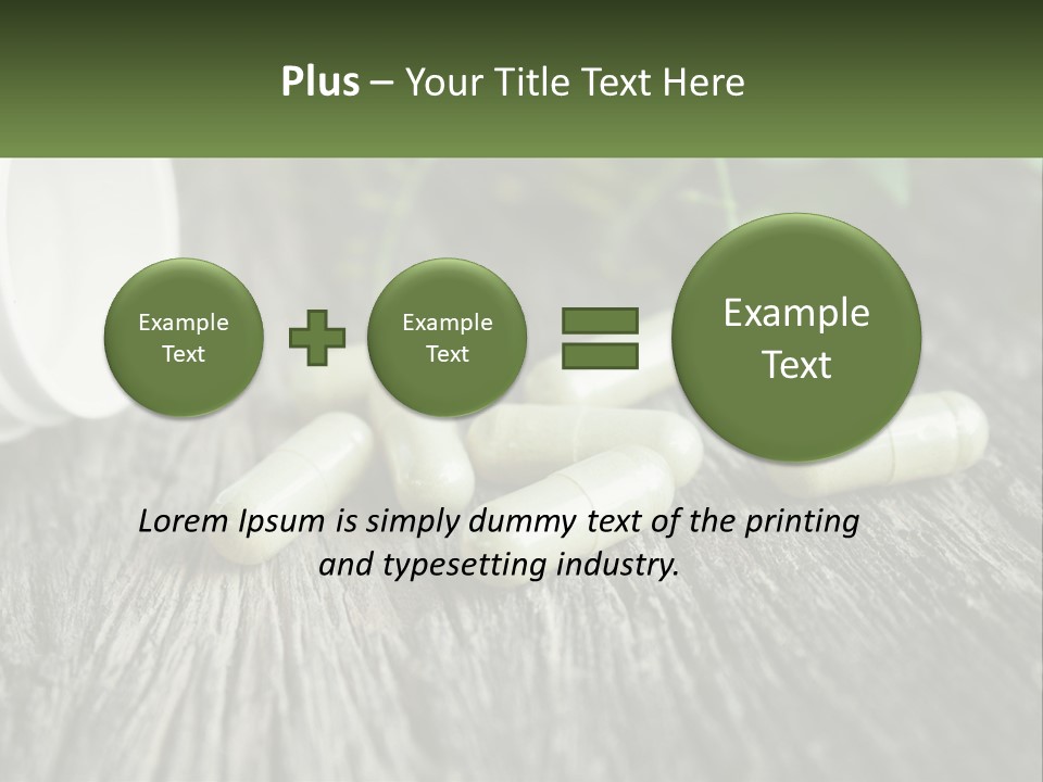 A Bunch Of Pills Sitting On Top Of A Wooden Table PowerPoint Template