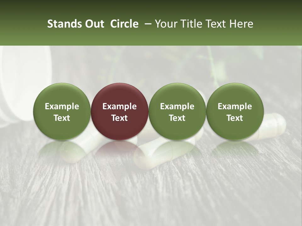 A Bunch Of Pills Sitting On Top Of A Wooden Table PowerPoint Template