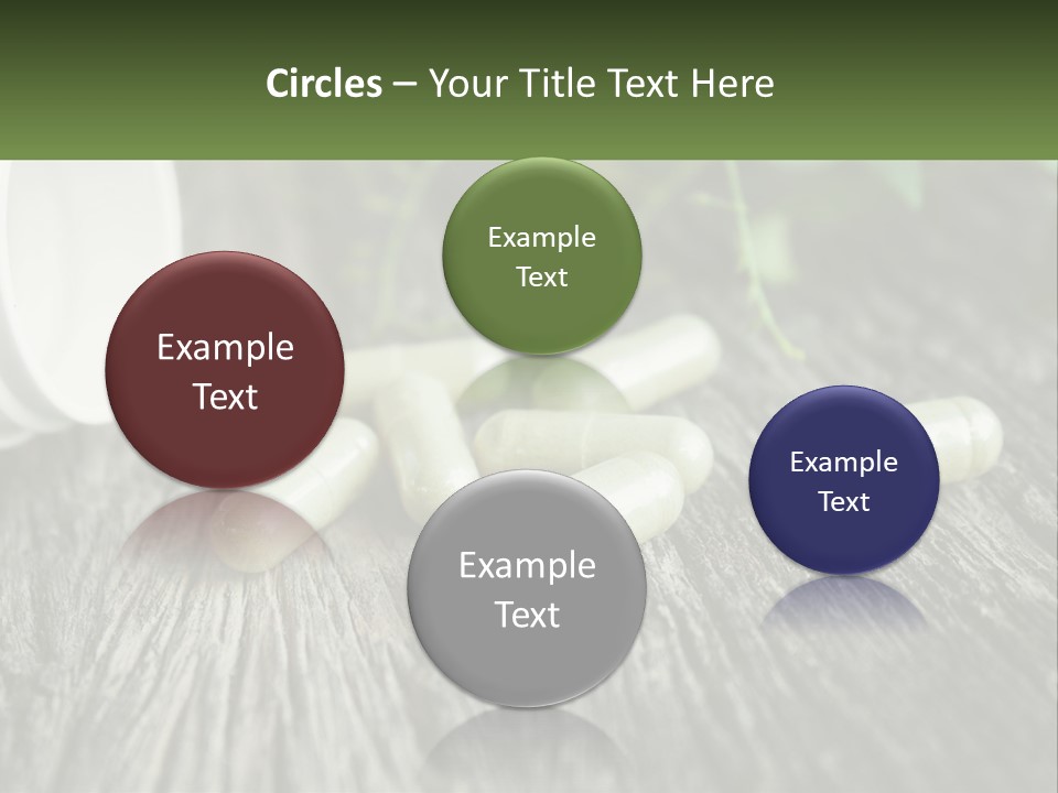 A Bunch Of Pills Sitting On Top Of A Wooden Table PowerPoint Template