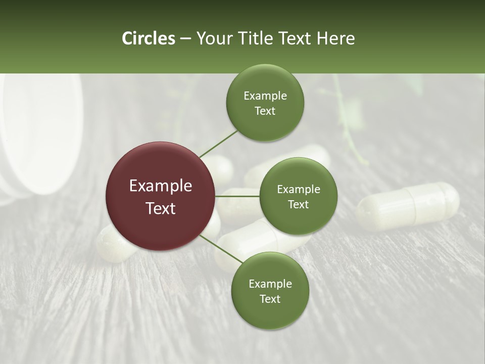 A Bunch Of Pills Sitting On Top Of A Wooden Table PowerPoint Template