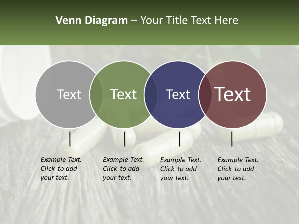 A Bunch Of Pills Sitting On Top Of A Wooden Table PowerPoint Template