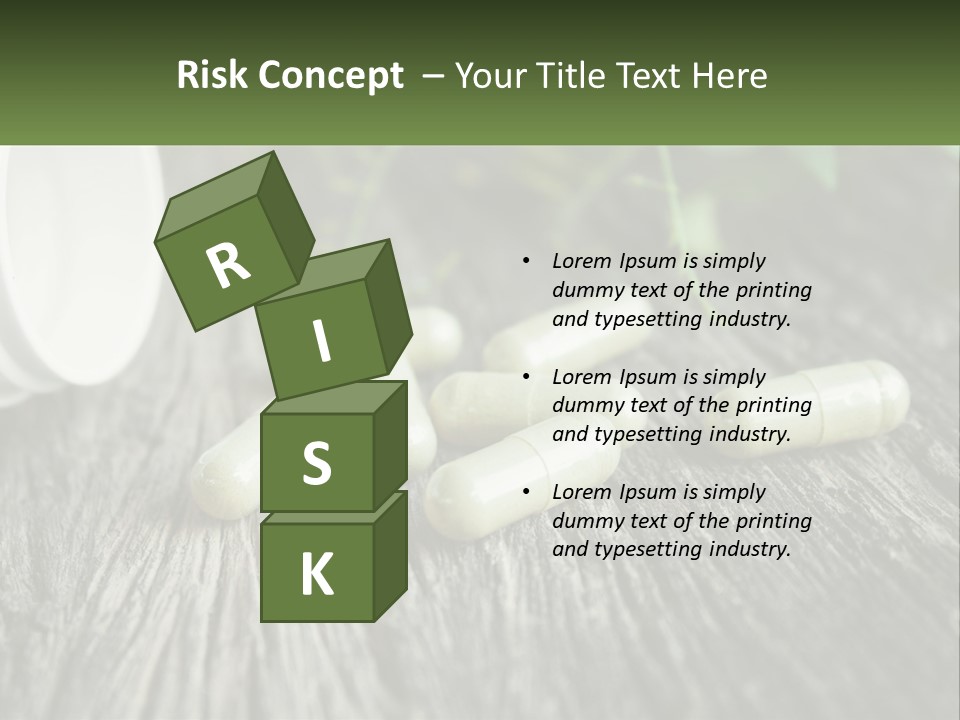 A Bunch Of Pills Sitting On Top Of A Wooden Table PowerPoint Template