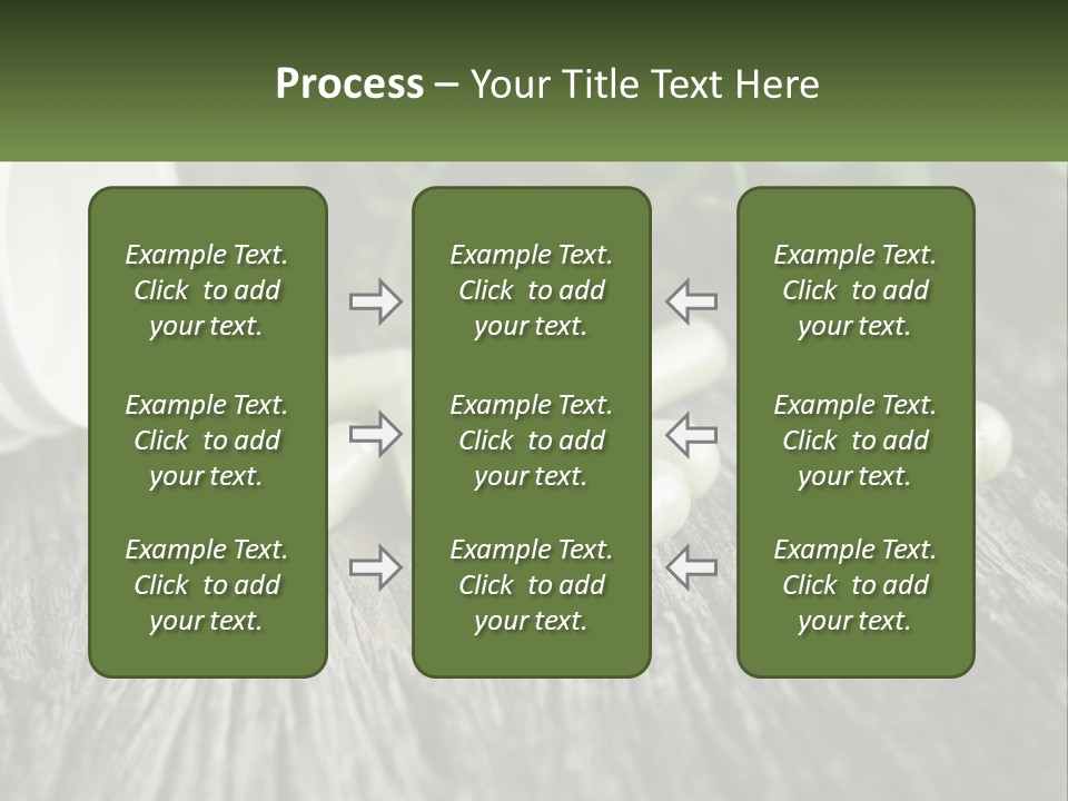 A Bunch Of Pills Sitting On Top Of A Wooden Table PowerPoint Template