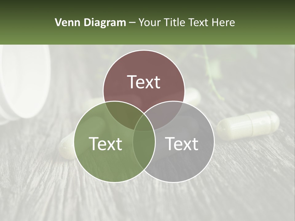 A Bunch Of Pills Sitting On Top Of A Wooden Table PowerPoint Template