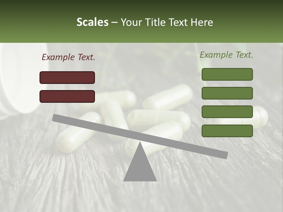 A Bunch Of Pills Sitting On Top Of A Wooden Table PowerPoint Template