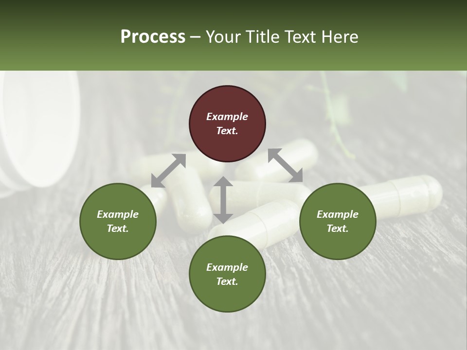 A Bunch Of Pills Sitting On Top Of A Wooden Table PowerPoint Template