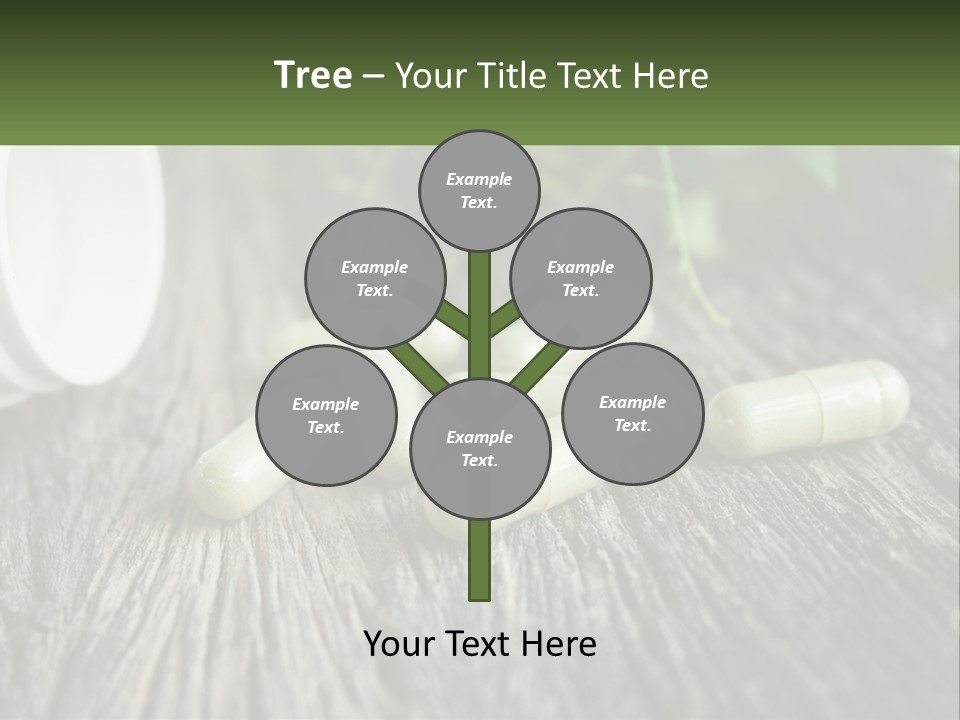 A Bunch Of Pills Sitting On Top Of A Wooden Table PowerPoint Template