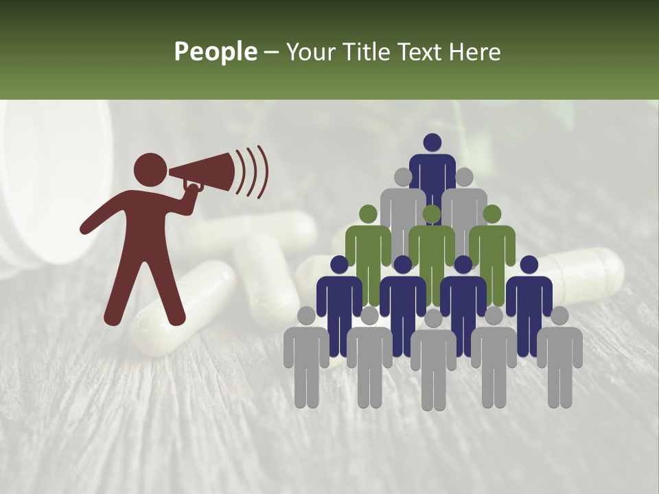 A Bunch Of Pills Sitting On Top Of A Wooden Table PowerPoint Template