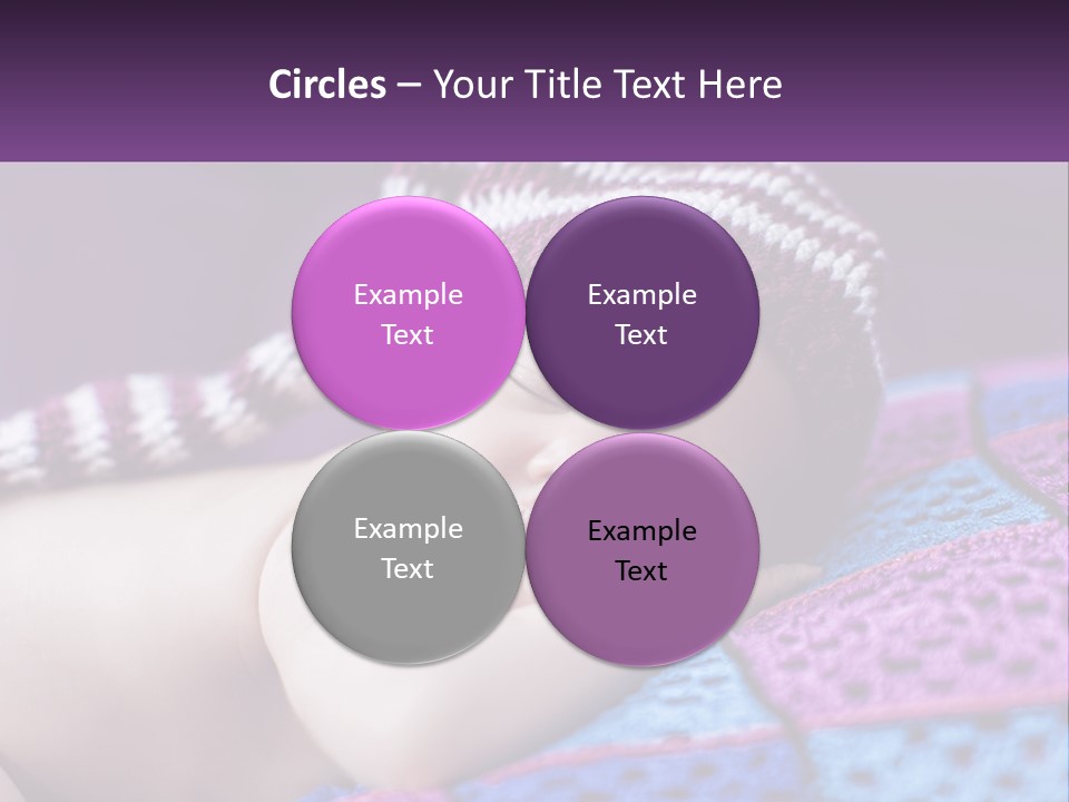 A Baby Wearing A Knitted Hat Laying On A Blanket PowerPoint Template