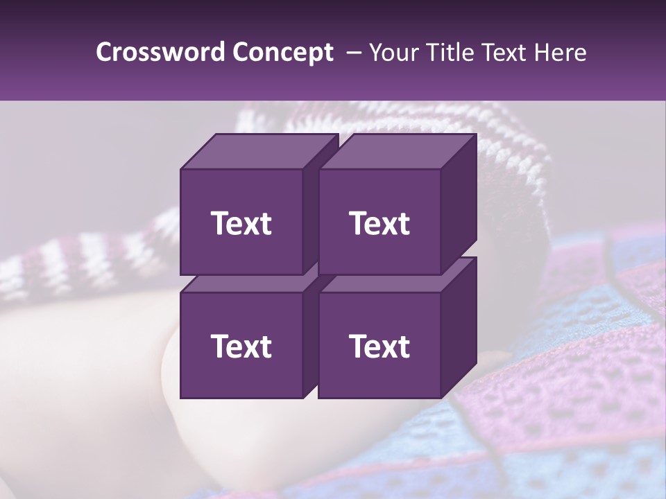 A Baby Wearing A Knitted Hat Laying On A Blanket PowerPoint Template