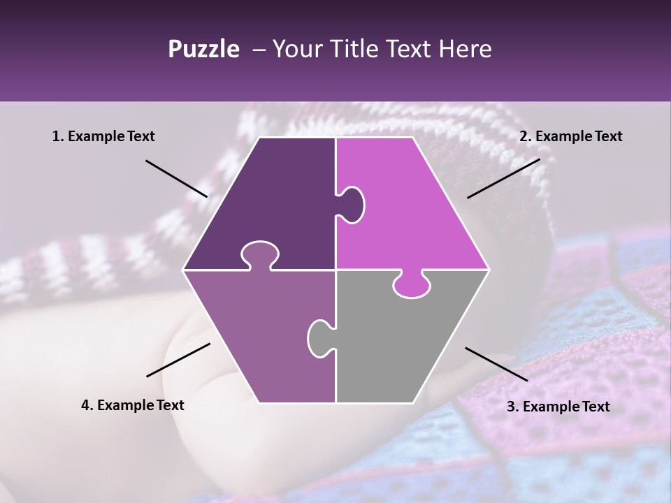 A Baby Wearing A Knitted Hat Laying On A Blanket PowerPoint Template