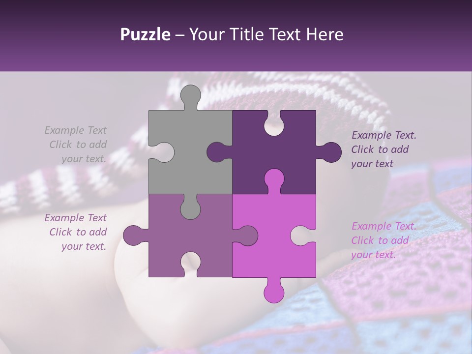 A Baby Wearing A Knitted Hat Laying On A Blanket PowerPoint Template