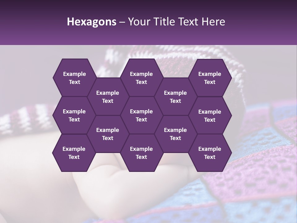 A Baby Wearing A Knitted Hat Laying On A Blanket PowerPoint Template