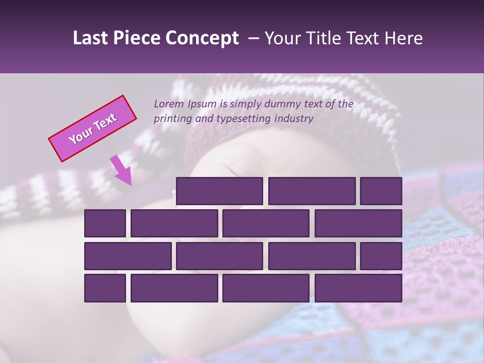 A Baby Wearing A Knitted Hat Laying On A Blanket PowerPoint Template