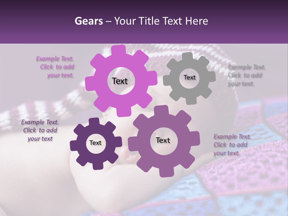 A Baby Wearing A Knitted Hat Laying On A Blanket PowerPoint Template