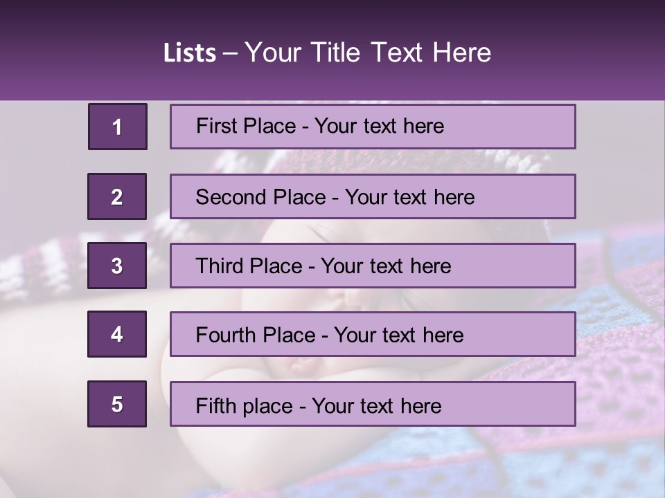 A Baby Wearing A Knitted Hat Laying On A Blanket PowerPoint Template